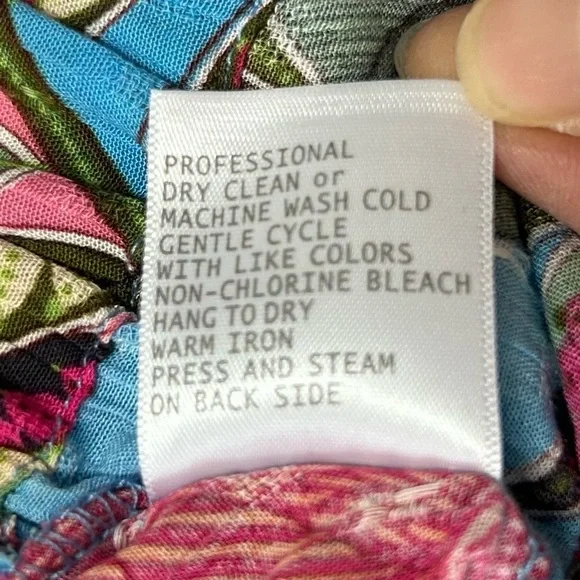 Rachel Rachel Roy Tropical Floral Leaf Bird Print Wrap Top Long Sleeve Large - Picture 10 of 12